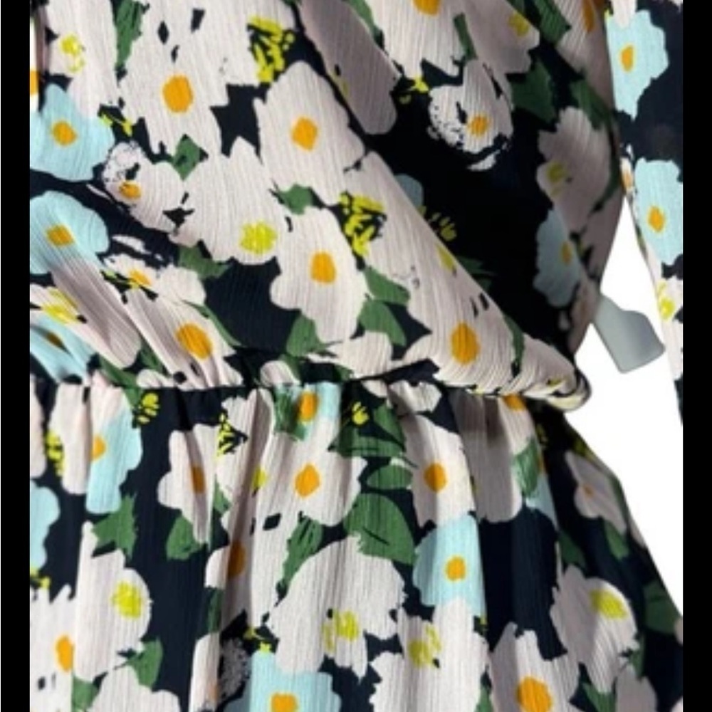 J.Crew Mercantile Drapey Tie Front Floral Dress Elastic Waist Size Small NEW - Picture 8 of 12